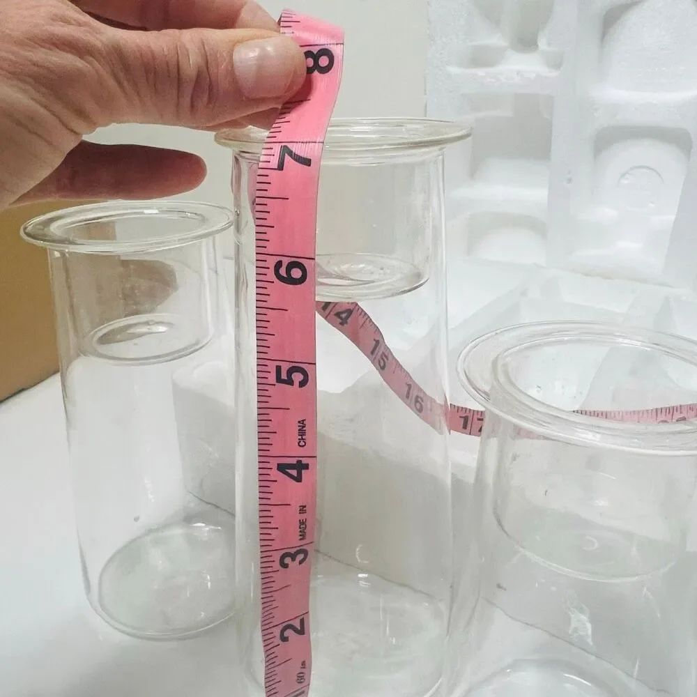 Party Lite Symmetry Trio Clear Glass Candle Holders Used in Box Opened Retired - Picture 10 of 13